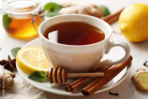 Healthy and Refreshing Bee Honey, Lime & Flower Berry Tea: Immune-Boosting and Aromatic Herbal Beverage