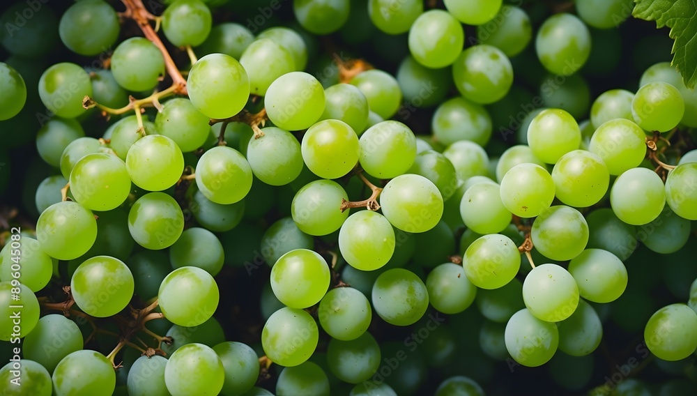 Background a close-up of a bunch of green grapes, the grapes are plump and juicy, and the light shines on the skin Background a close-up of a bunch of green grapes, the grapes are plump and juicy, and the light shines on the skin