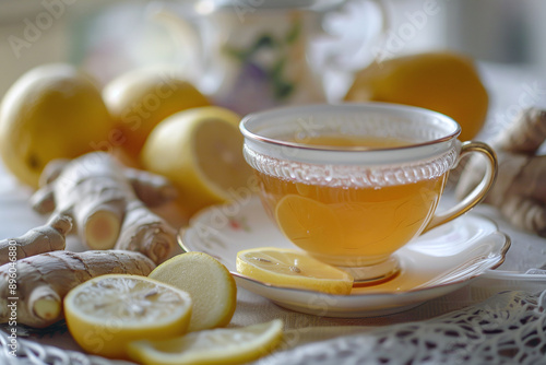 Healthy and Refreshing Bee Honey, Lime & Flower Berry Tea: Immune-Boosting and Aromatic Herbal Beverage