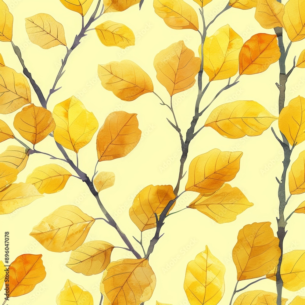 Obraz premium Botanical watercolor pattern. Generative AI