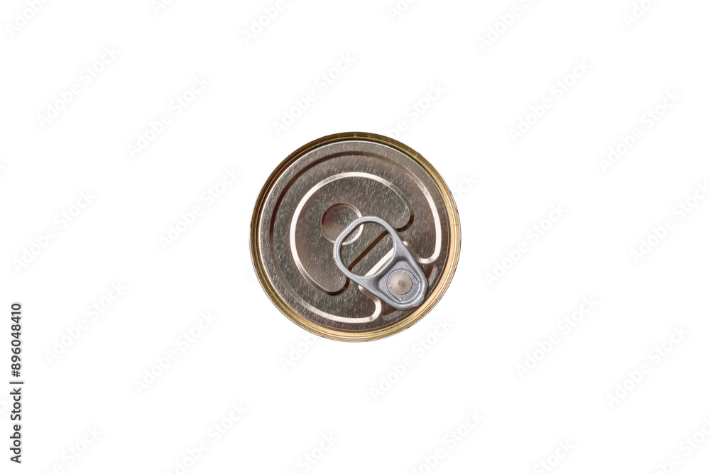 Metal can with canned meat or fish with a key to open it Metal can with canned meat or fish with a key to open it