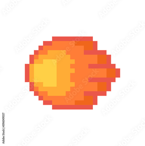 Obraz na plátně Pixel illustration of a fireball