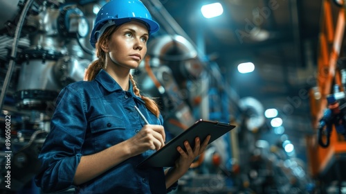 The female factory worker photo