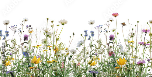 PNG Colorful wildflowers blooming beautifully
