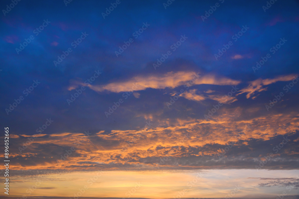 Sunset sky on twilight in the evening