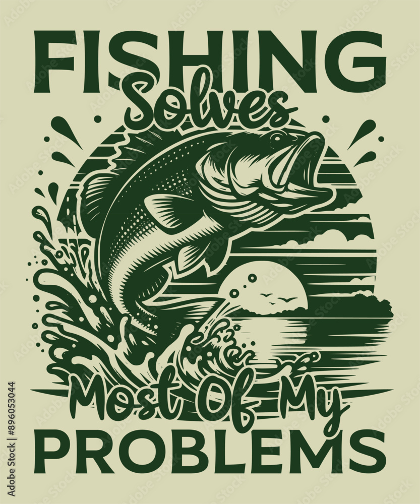 Obraz premium Fishing T-Shirt Design Vector Art & Illustration, Fishing tee Vector Design