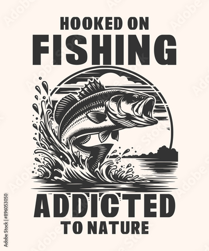 Fishing T-Shirt Design Vector Art & Illustration, Fishing tee Vector Design