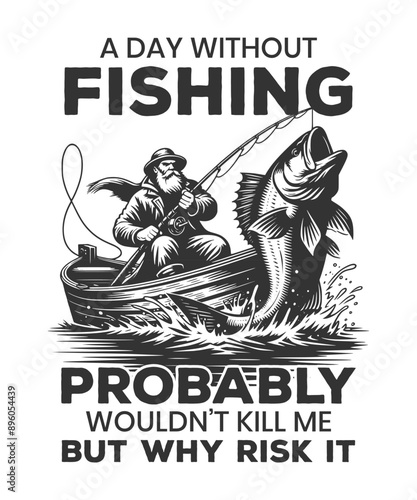 Fishing T-Shirt Design Vector Art & Illustration, Fishing tee Vector Design