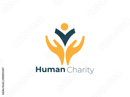 Human charity logo template design