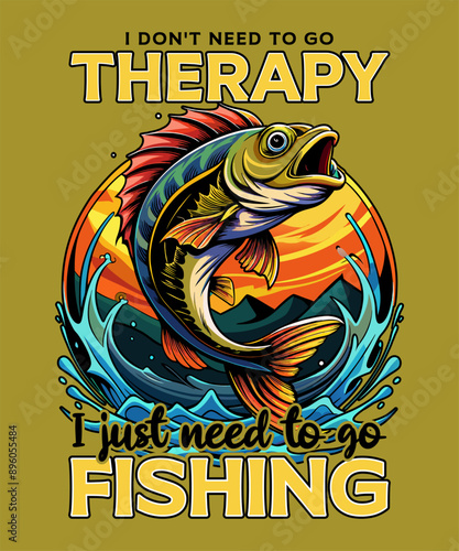 Fishing T-Shirt Design Vector Art & Illustration, Fishing tee Vector Design