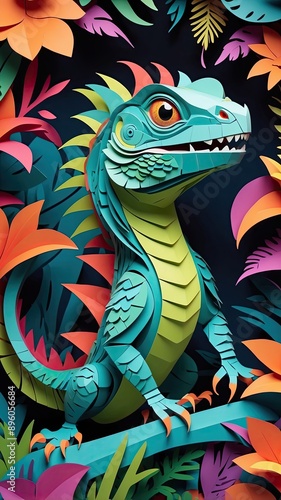 A mesmerizing paper-cut animation of the Iguana comes to life on the screen