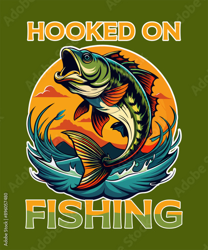 Fishing T-Shirt Design Vector Art & Illustration, Fishing tee Vector Design