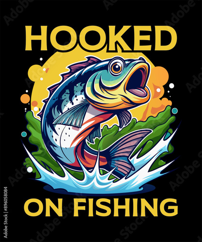 Fishing T-Shirt Design Vector Art & Illustration, Fishing tee Vector Design