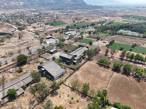 Aerial drone view of hills in lonavala near pune