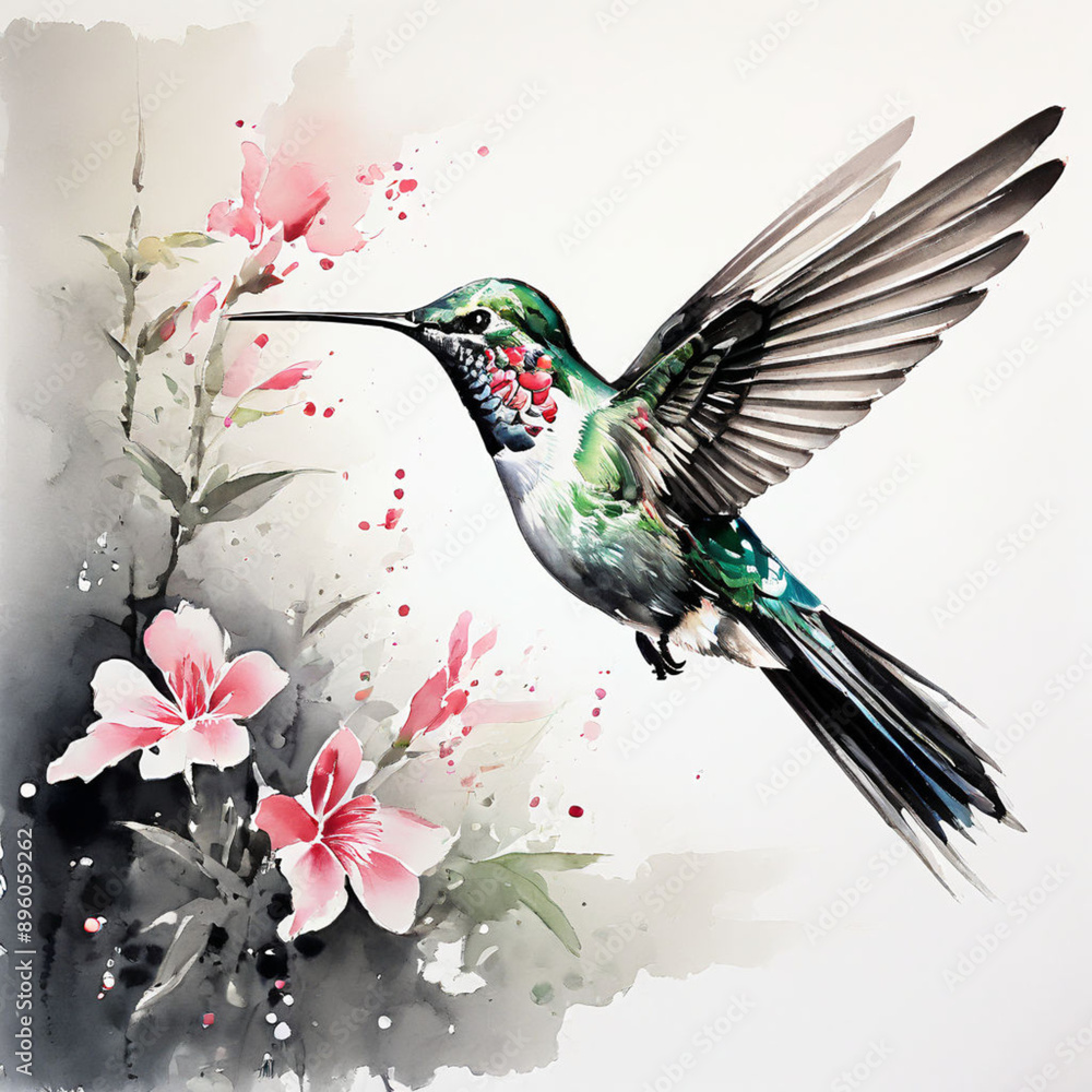 Obraz premium hummingbird on flower