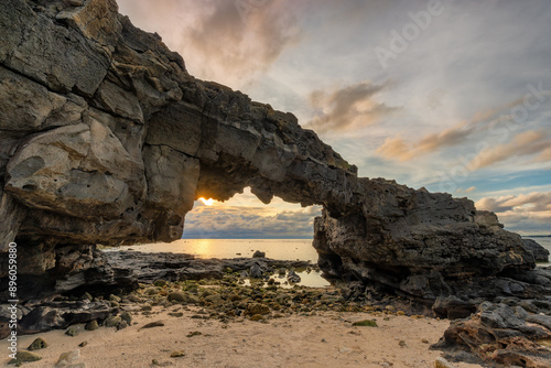 To Vo gate ( The stone gate arch) on Ly Son Island, Quang Ngai Province, Vietnam
