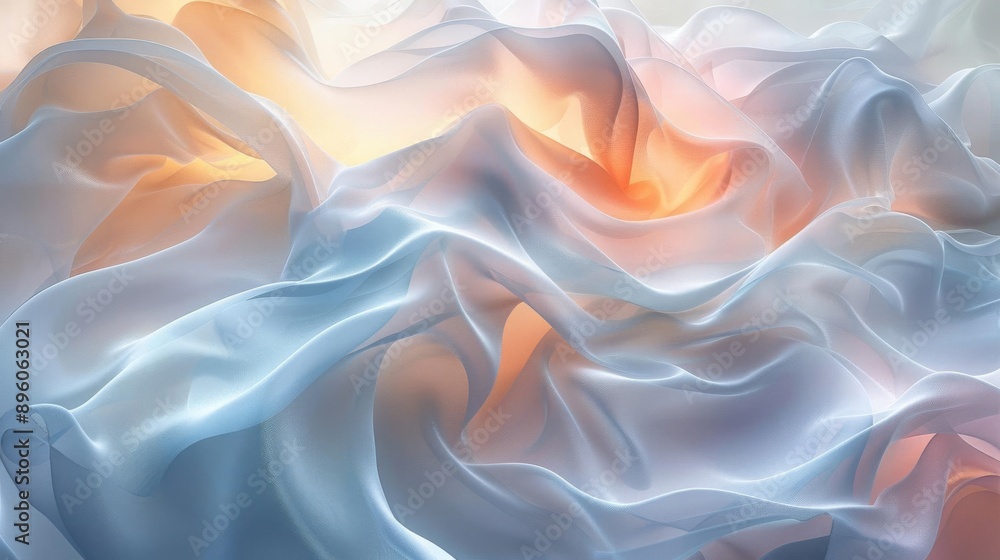 Obraz premium Organic abstract background design with flowing forms, natural hues, and soft lighting, creating a serene and artistic atmosphere