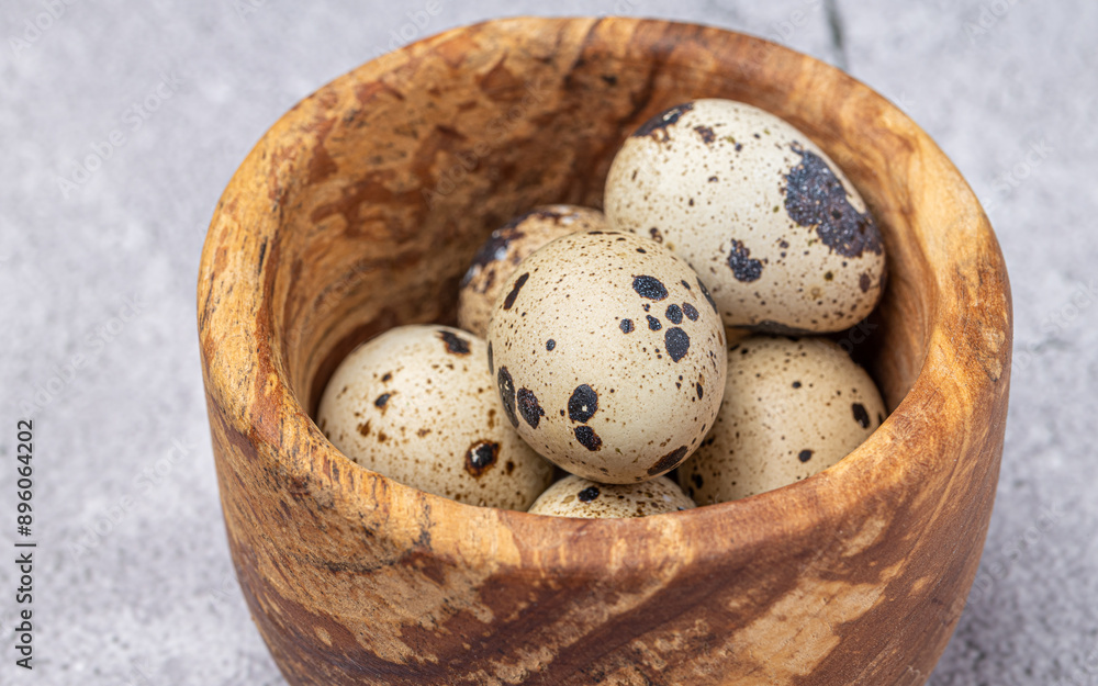 Easter quail eggs.  Spring background with small easter quail eggs. Vintage photo processing