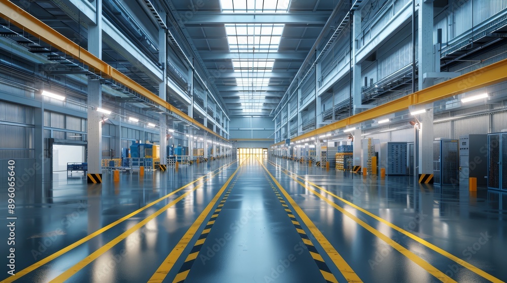 State-of-the-Art 3D Render of Modern Manufacturing Facility with Top-Notch Safety Measures, Efficiency, and Realistic Detailing State-of-the-Art 3D Render of Modern Manufacturing Facility with Top-Notch Safety Measures, Efficiency, and Realistic Detailing