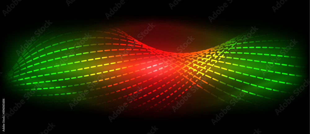 Neon wave lines with blend effect. Vector Illustration For Wallpaper, Banner, Background, Card, Book Illustration, landing page Neon wave lines with blend effect. Vector Illustration For Wallpaper, Banner, Background, Card, Book Illustration, landing page