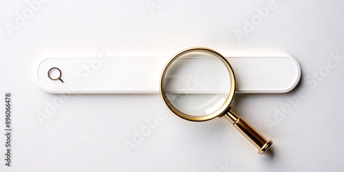 Minimalist Search Bar with Magnifying Glass. A sleek and minimalist representation of a search bar with a magnifying glass icon, perfect for digital interfaces and web design elements.