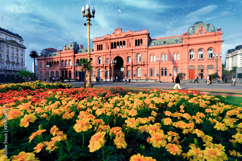 Plaza de Mayo, and Pink House in the background. Buenos Aires, Argentina