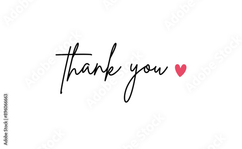 Thank you calligraphy design for greeting card. Minimalist and elegant design.