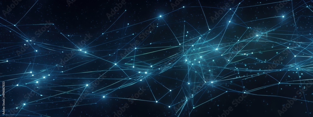 Digital Data Transfer: Networking and Wireframe Light Connection on Blue Slate Background Digital Data Transfer: Networking and Wireframe Light Connection on Blue Slate Background
