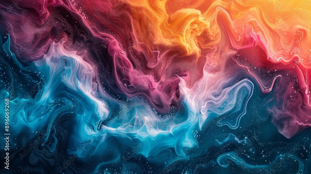 Vivid Water Wave Abstract Art - Colorful and Dynamic Background Design Vivid Water Wave Abstract Art - Colorful and Dynamic Background Design