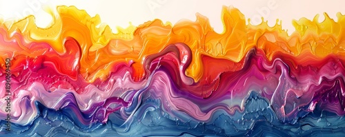 Vibrant Water Wave Abstract Art - Lively and Dynamic Background with Colorful Motifs