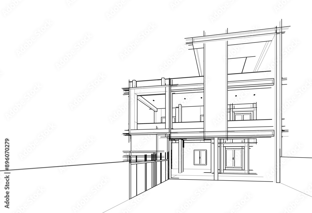 3d rendering of a modern building 3d rendering of a modern building