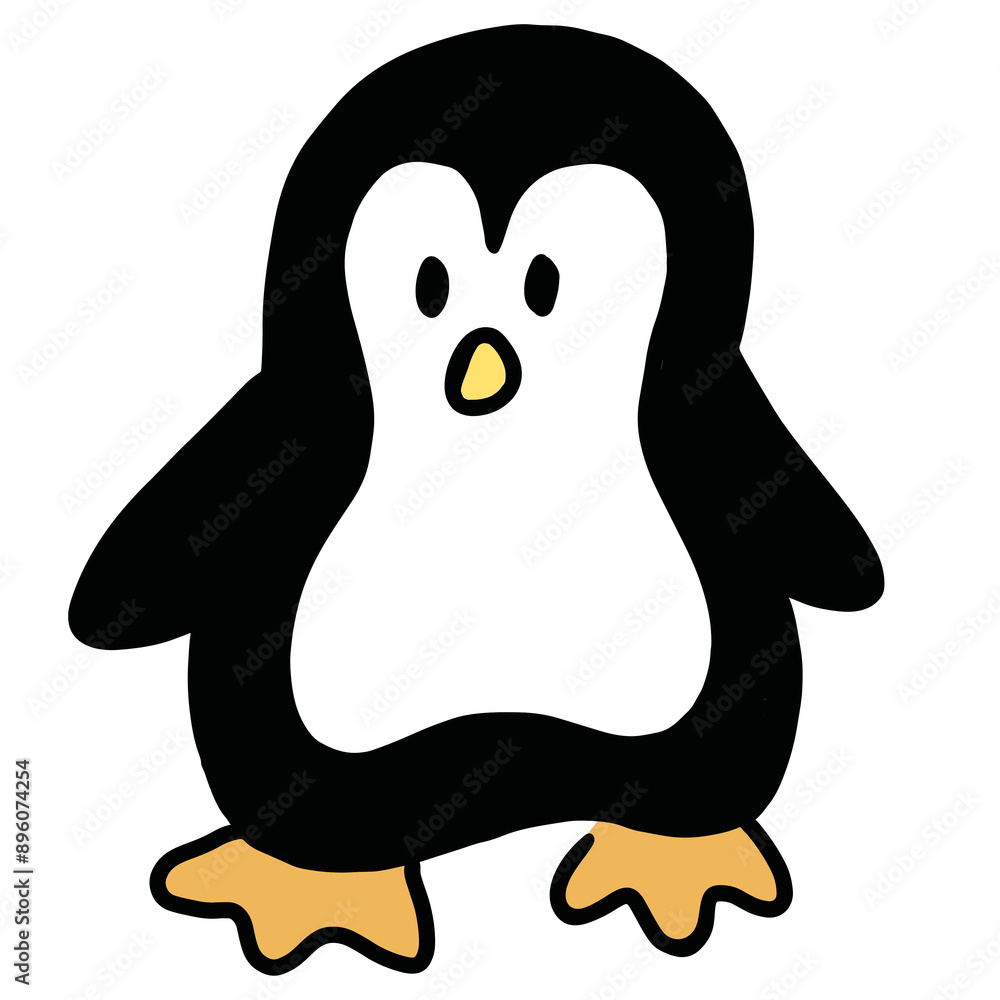 Hand drawn penguin for cartoon character, comic, mascot, zoo, souvenir shop, standee, amusement park, theme park, plush toy, kid doll, cute patch, shirt print, sticker, wildlife animal, vacation Hand drawn penguin for cartoon character, comic, mascot, zoo, souvenir shop, standee, amusement park, theme park, plush toy, kid doll, cute patch, shirt print, sticker, wildlife animal, vacation