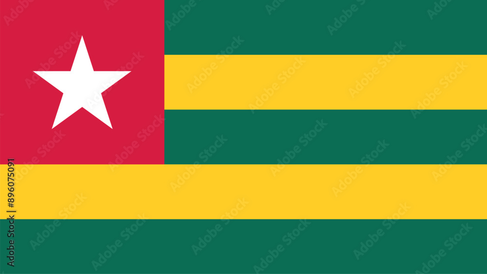 Official vector flag of Republic of Togo. Illustration eps10. Official vector flag of Republic of Togo. Illustration eps10.