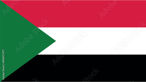 Official vector flag of Sudan. Illustration eps10.