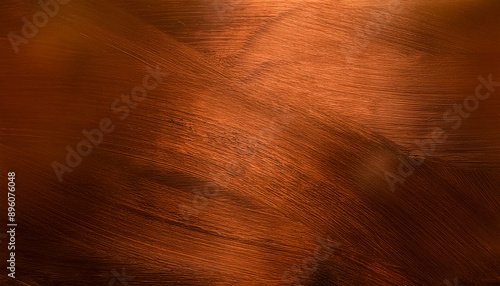 Flat lay surface of brushed copper texture background with space to copy, panoramic view