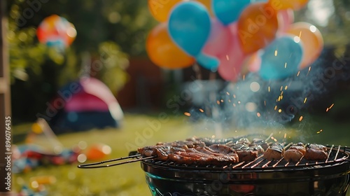 Summer Barbeque with Balloons photo