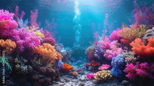 Vibrant Underwater Coral Reef Ecosystem