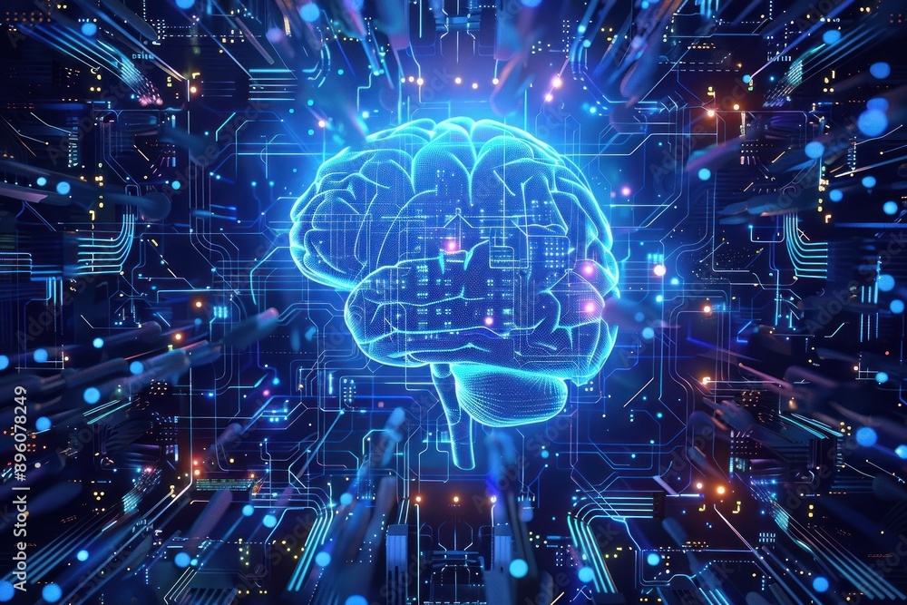 Holographic brain in a digital matrix environment design. Holographic brain in a digital matrix environment design.