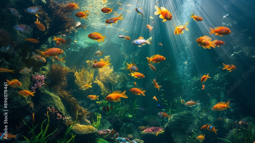 Fototapeta premium Bunte Fische unter Wasser