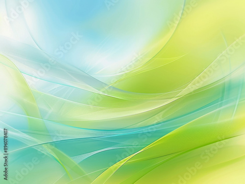 Bright Green and Blue Abstract Background, Generative AI Illustration