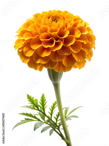 Marigold flower (Tagetes erecta) isolated on white background #896079681