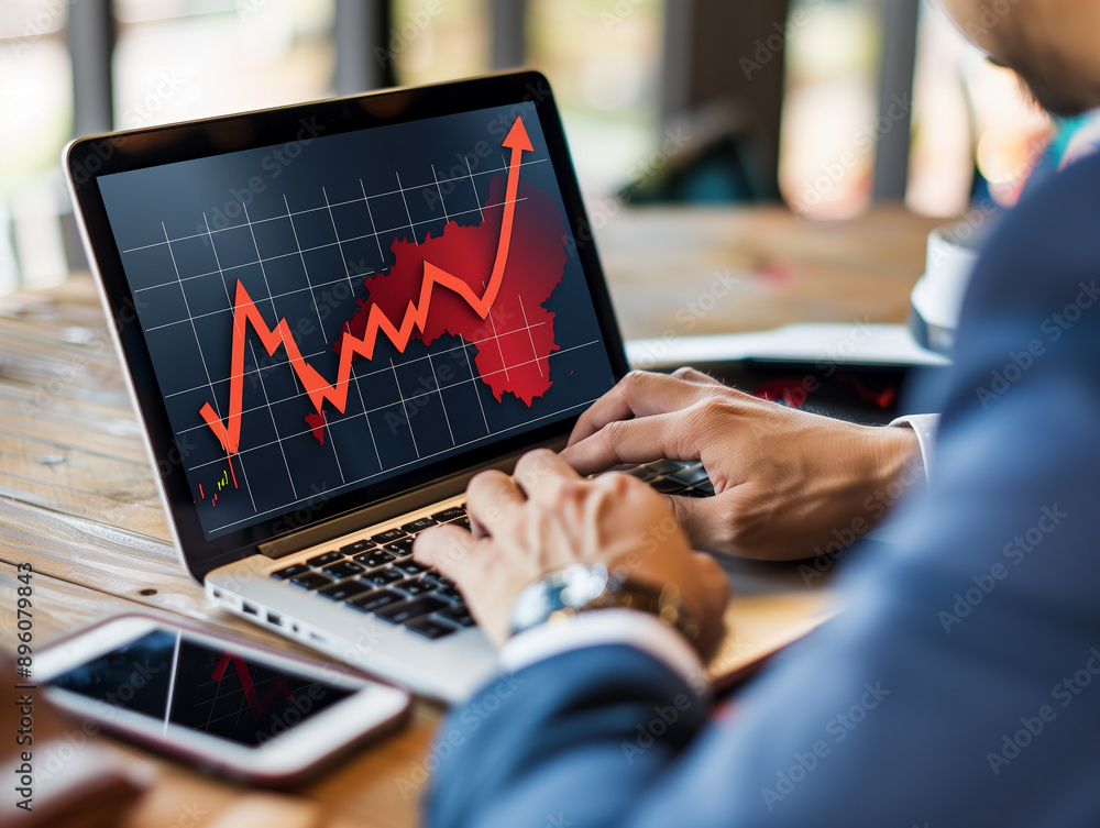 Businessman Using Laptop and for Finance Management Businessman Using Laptop and for Finance Management