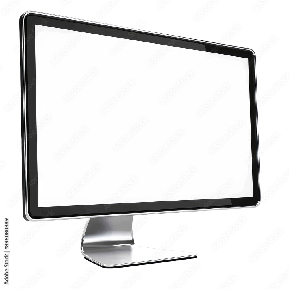 computer monitor with blank screen on white background computer monitor with blank screen on white background