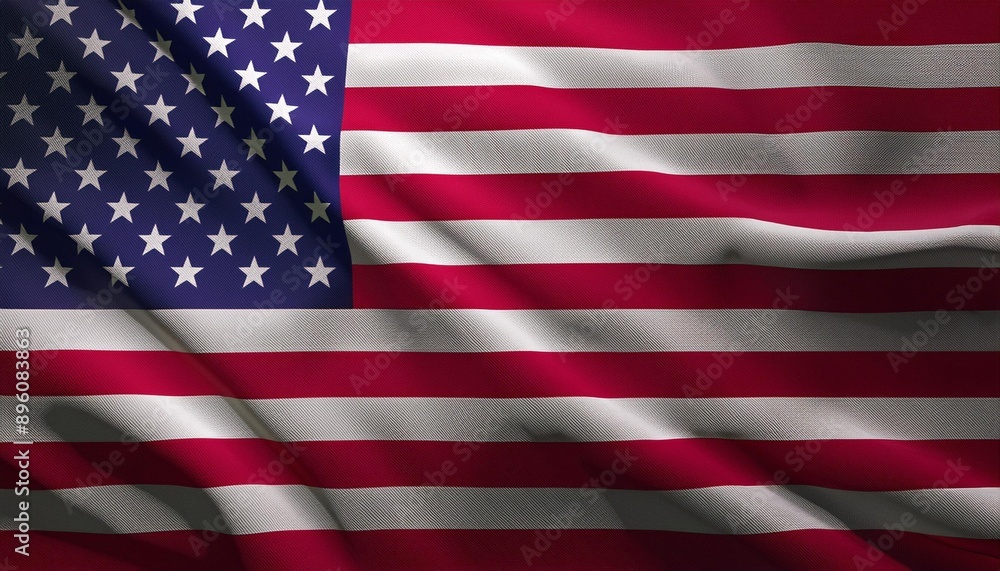 Close-up of the American flag waving, highlighting its stars and stripes, representing patriotism and national pride in the United States. Close-up of the American flag waving, highlighting its stars and stripes, representing patriotism and national pride in the United States.