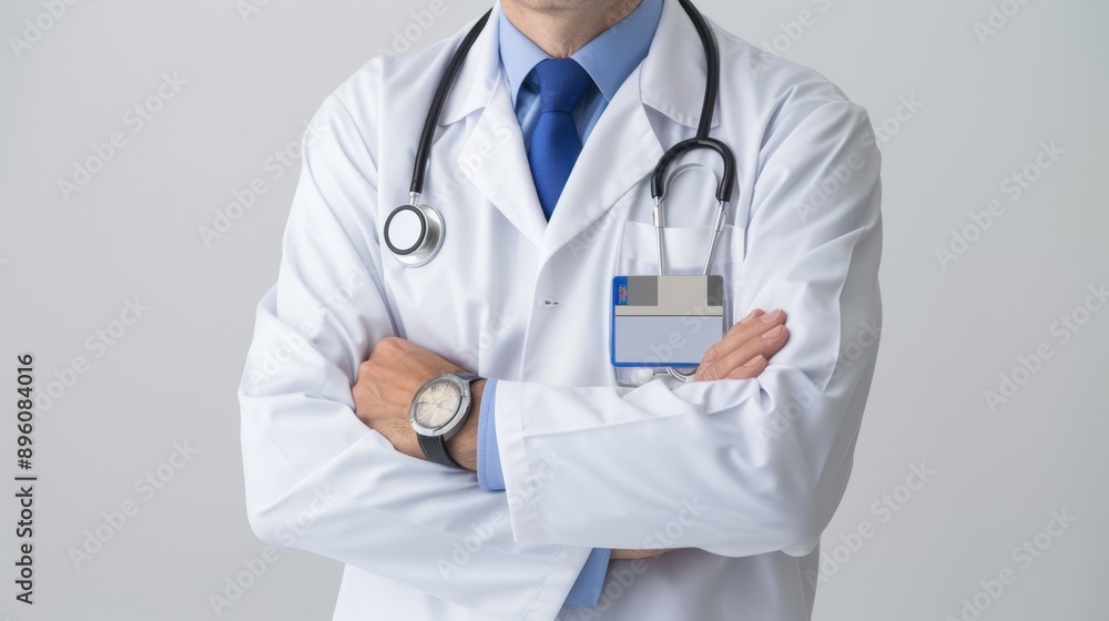 The doctor in white coat The doctor in white coat