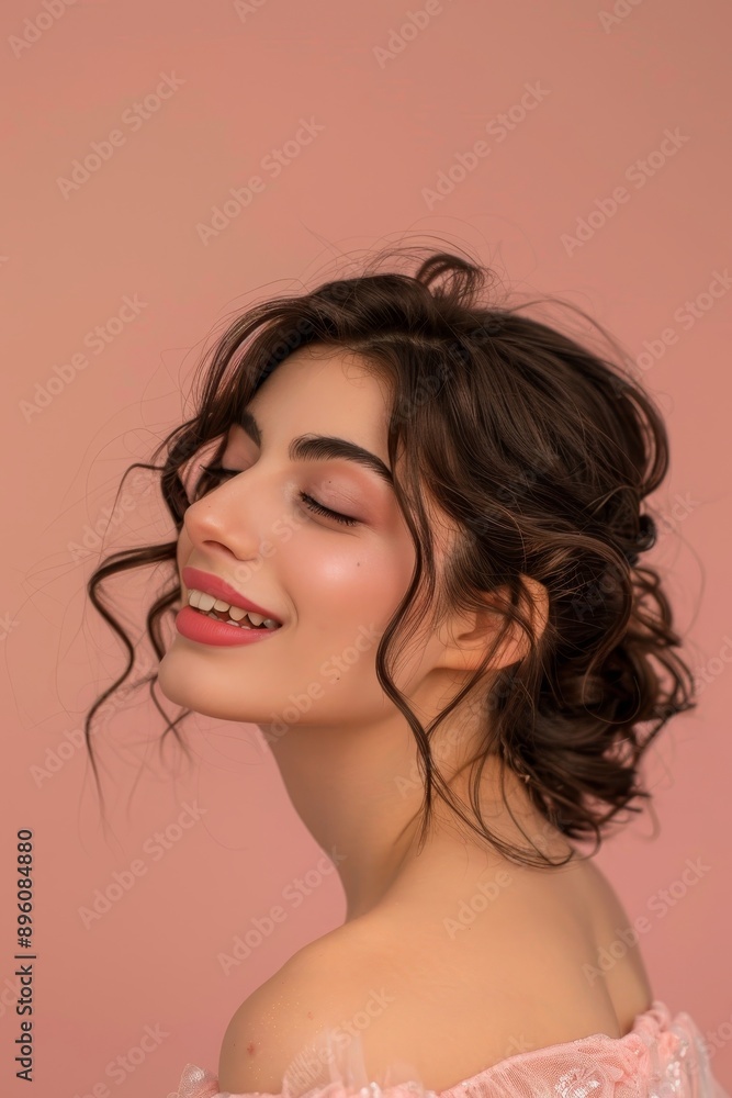Skincare demonstration by a young woman with healthy skin. Skincare demonstration by a young woman with healthy skin.