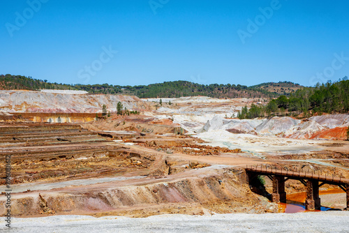 This mine is located in Riotinto, Huelva, Spain. This area along the Rio Tinto, in the Andalusian, Spain has been mined for copper, silver, gold, and other minerals. Rio Tinto with red water photo