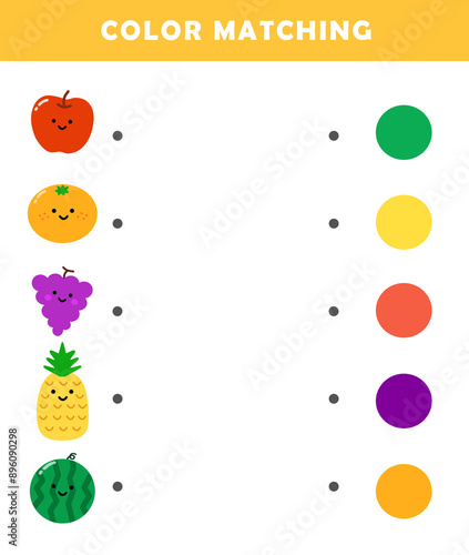 Fotografi Color matching game for preschool kids