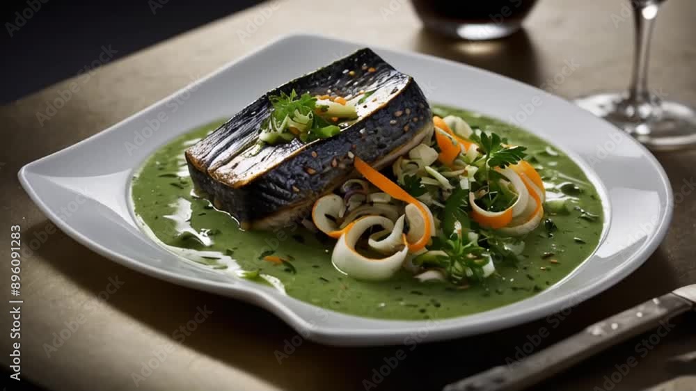 Eel in green sauce, national cuisine of Belgium Eel in green sauce, national cuisine of Belgium