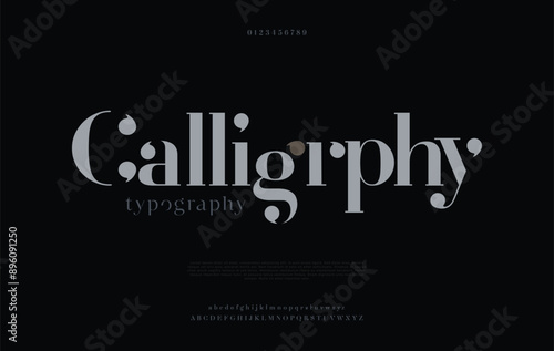 Calligarphy, elegant alphabet letters font classic modern serif lettering minimal fashion logo design typography decoration fonts photo